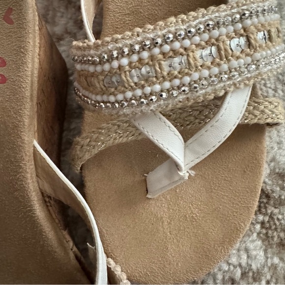 Jellypop women’s 9.5 Cork Wedge Platform Sandals Beaded Woven - Picture 7 of 8
